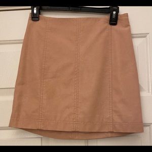 Free People Faux Leather Modern Femme Skirt Nude 4 NWOT
